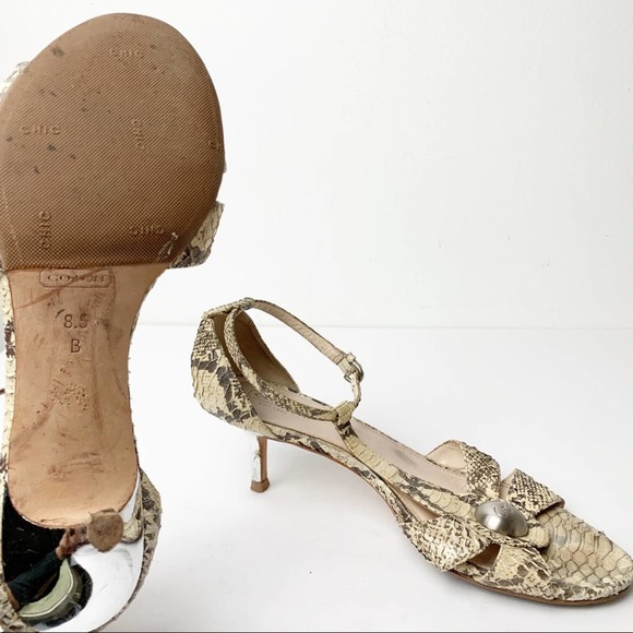 Coach Python Print Snakeskin Heels SZ 8.5 - Picture 10 of 10
